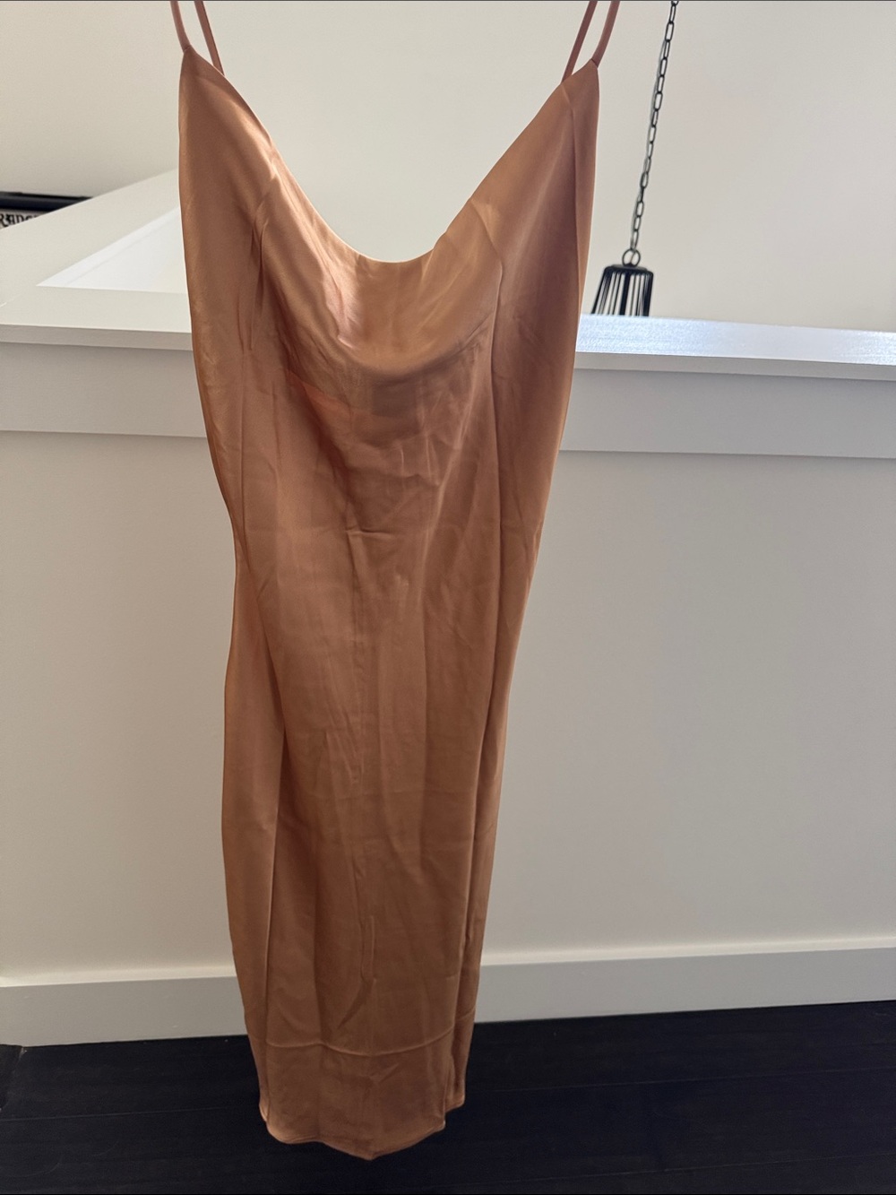 Petal & Pup Persia Gold Satin Slip Dress with Cowl Neckline
